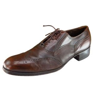 Florsheim Imperial Shoes Sz 9.5 B Brown Wingtip‎ Oxfords Leather Men 838407
